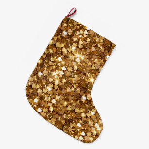 Gouden Glans Glamour Schitterende Harten Grote Kerstsok