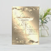 Gouden glans, Glas, Bedrijfs Kerstfeest Kaart (Staand voorkant)