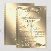 Gouden glans, Glas, Bedrijfs Kerstfeest Kaart (Voorkant / Achterkant)