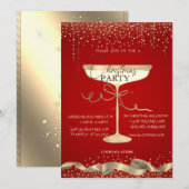 Gouden glans, Glas, Kerstfeest Bedrijfsrood Kaart (Voorkant / Achterkant)