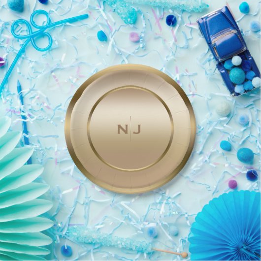 Gouden Glans Gouden Glanzende Moderne Glam Party Papieren Bordje (Feest)