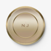 Gouden Glans Gouden Glanzende Moderne Glam Party Papieren Bordje (Voorkant)