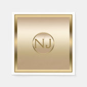 Gouden Glans Gouden Glanzende Moderne Glam Party Servetten (Voorkant)