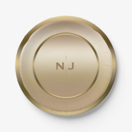 Gouden Glans Goudkleurige Moderne Glamour Feest Papieren Bordje