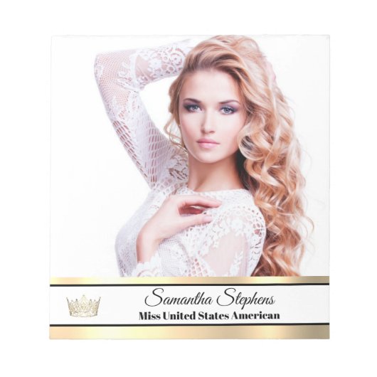 Gouden glans handtekening pad notitieblok (Voorkant)