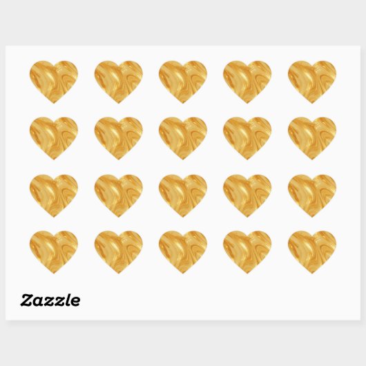 Gouden glans hart sticker (Vel)
