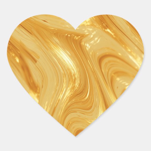 Gouden glans hart sticker (Voorkant)