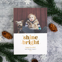Gouden Glans Helder Hanukkah Fotokaart