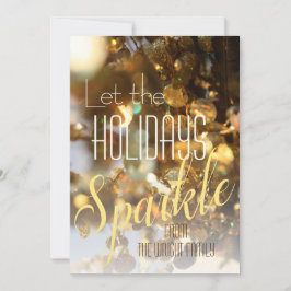 Gouden glans moderne klassieke foto kerstkaart