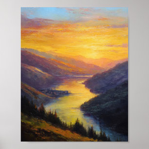 Gouden Glans Over het Stille Dal Poster