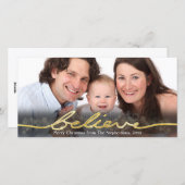 Gouden glans uitzicht bokeh geloof Kerstmis Feestdagenkaart (Voorkant / Achterkant)