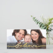 Gouden glans uitzicht bokeh geloof Kerstmis Feestdagenkaart (Staand voorkant)