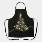 Gouden Glans Van Sterren Op Kerstboom Donker Schort (Voorkant)