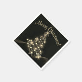 Gouden Glans Van Sterren Op Kerstboom Donker Servet (Hoek)