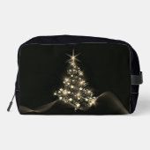 Gouden Glans Van Sterren Op Kerstboom Donker Toilettasje (Achterkant)