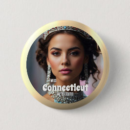 Gouden Glans Verkiezings Knop Speld Aangepaste Fot Ronde Button 5,7 Cm