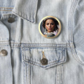 Gouden Glans Verkiezings Knop Speld Aangepaste Fot Ronde Button 5,7 Cm (In situ)