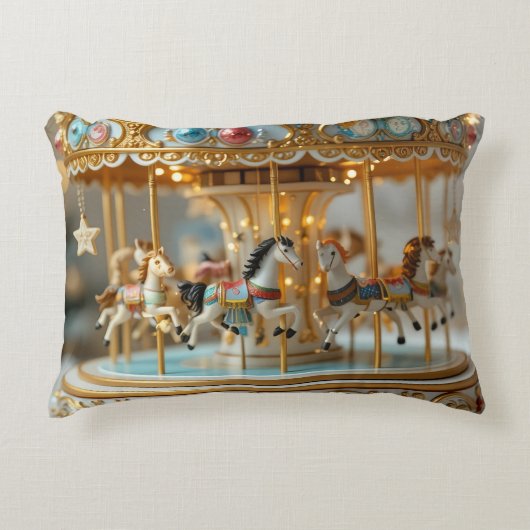 gouden glanzende carrousel accent kussen (Voorkant)
