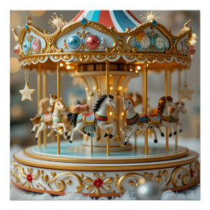 gouden glanzende carrousel perfect poster