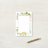 Gouden Glanzende Hart Bloemen en Bladeren Post-it® Notes (Op bureau)