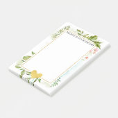 Gouden Glanzende Hart Bloemen en Bladeren Post-it® Notes (Schuin)