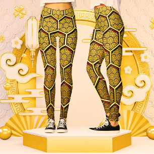 Gouden Glanzende Hexagon Abstract Geometrisch Patr Leggings
