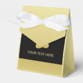 Gouden glanzende hondenpoot op zwarte achtergrond bedankdoosjes (Voorkant Zijde)