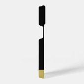 Gouden glanzende hondenpoot op zwarte achtergrond iPhone hoesje (Rechterkant)