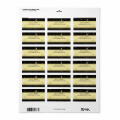 Gouden glanzende kerststerren, poten op goud & zwa etiket (Full Sheet)