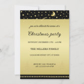 Gouden glanzende kerststerren, poten op goud & zwa kaart (Voorkant)