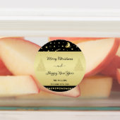 Gouden glanzende kerststerren, poten op goud & zwa labels (Aangebracht)