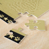 Gouden glanzende kerststerren, poten op goud & zwa legpuzzel (Zijkant)