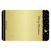 Gouden glanzende kerststerren, poten op goud & zwa magneet (Horizontaal)