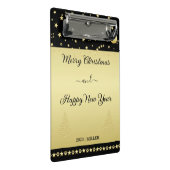 Gouden glanzende kerststerren, poten op goud & zwa mini klembord (Schuin)