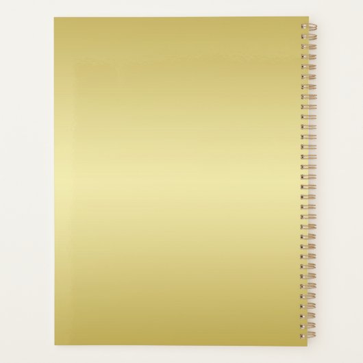 Gouden glanzende kerststerren, poten op goud & zwa planner (Achterkant)