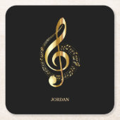 Gouden glanzende sleutel kartonnen onderzetters (Voorkant)