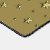 Gouden glanzende sterren op donkergouden achtergro bureaumat (Hoek)