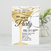 Gouden Glas Confetti Witte Oud en Nieuw Feest 2019 Kaart (Staand voorkant)