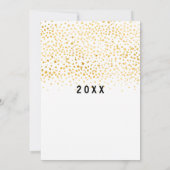 Gouden Glas Confetti Witte Oud en Nieuw Feest 2019 Kaart (Achterkant)