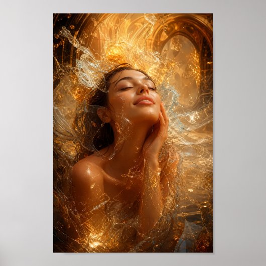 Gouden Glas Sereniteit Muur Decoratie Poster (Voorkant)