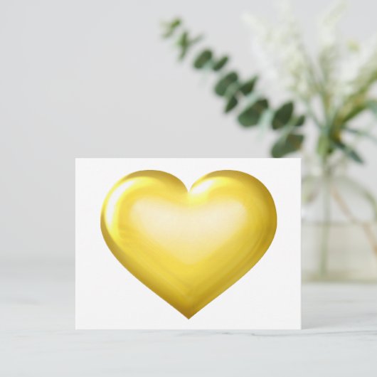 Gouden glazen hart briefkaart (Staand voorkant)