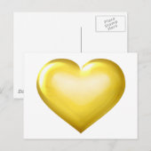 Gouden glazen hart briefkaart (Voorkant / Achterkant)