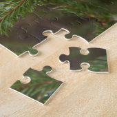 Gouden glazen kerstornament op groene kerstboom legpuzzel (Zijkant)