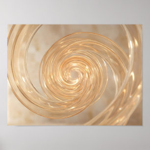 Gouden Glazen Spiraal Abstracte Wandkunst Poster