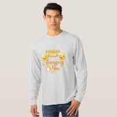 Gouden Glimlach Script T-shirt met lange mouwen (Voorkant volledig)