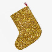 Gouden glinster glitterpatroon grote kerstsok (Achterkant (Hangend))