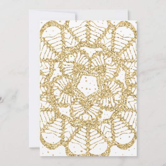 Gouden glinster haakontwerp als laser gesneden uit kaart (Achterkant)