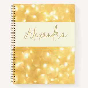 Gouden glinster spiraal notebook notitieboek
