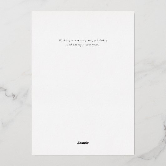 Gouden glinsterende boog foto folie kerstkaart folie feestdagenkaart (Achterkant)