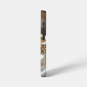 gouden glinsterende diamanten ring iPhone hoesje (Linkerkant)